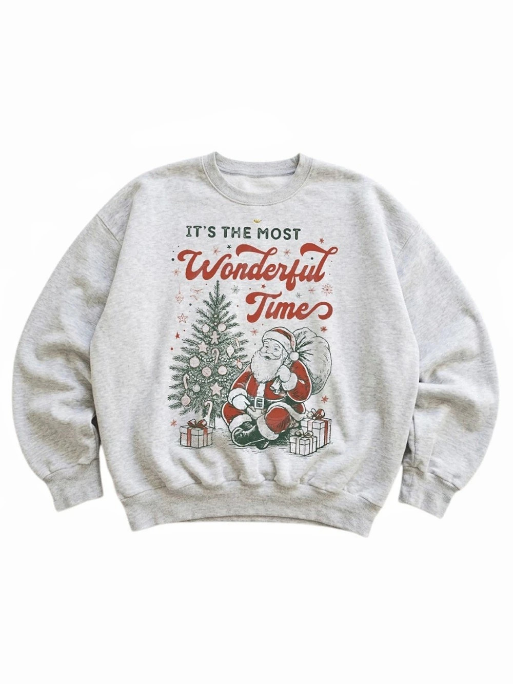 Gildan Christmas Santa Graphic Sweatshirt in Gray